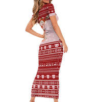 Lovely Pig Merry Christmas Short Sleeve Bodycon Dress Xmas Holiday Patterns - Wonder Print Shop