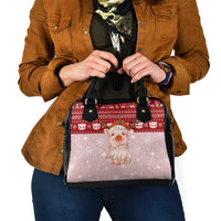Lovely Pig Merry Christmas Shoulder Handbag Xmas Holiday Patterns - Wonder Print Shop