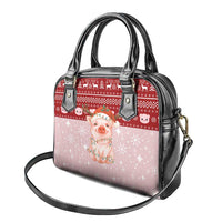 Lovely Pig Merry Christmas Shoulder Handbag Xmas Holiday Patterns - Wonder Print Shop