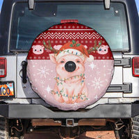 Lovely Pig Merry Christmas Spare Tire Cover Xmas Holiday Patterns - Wonder Print Shop