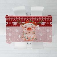 Lovely Pig Merry Christmas Tablecloth Xmas Holiday Patterns - Wonder Print Shop