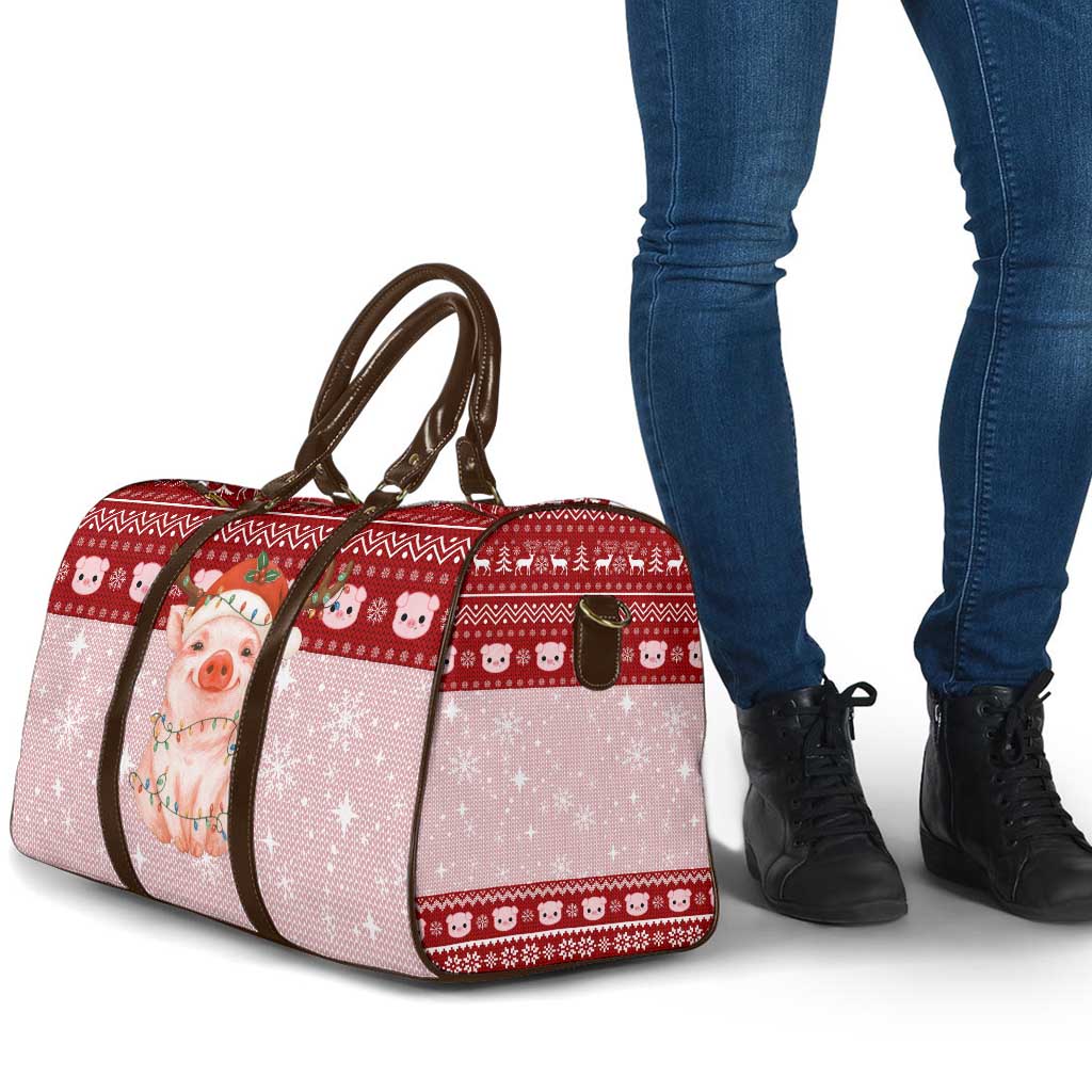 Lovely Pig Merry Christmas Travel Bag Xmas Holiday Patterns - Wonder Print Shop