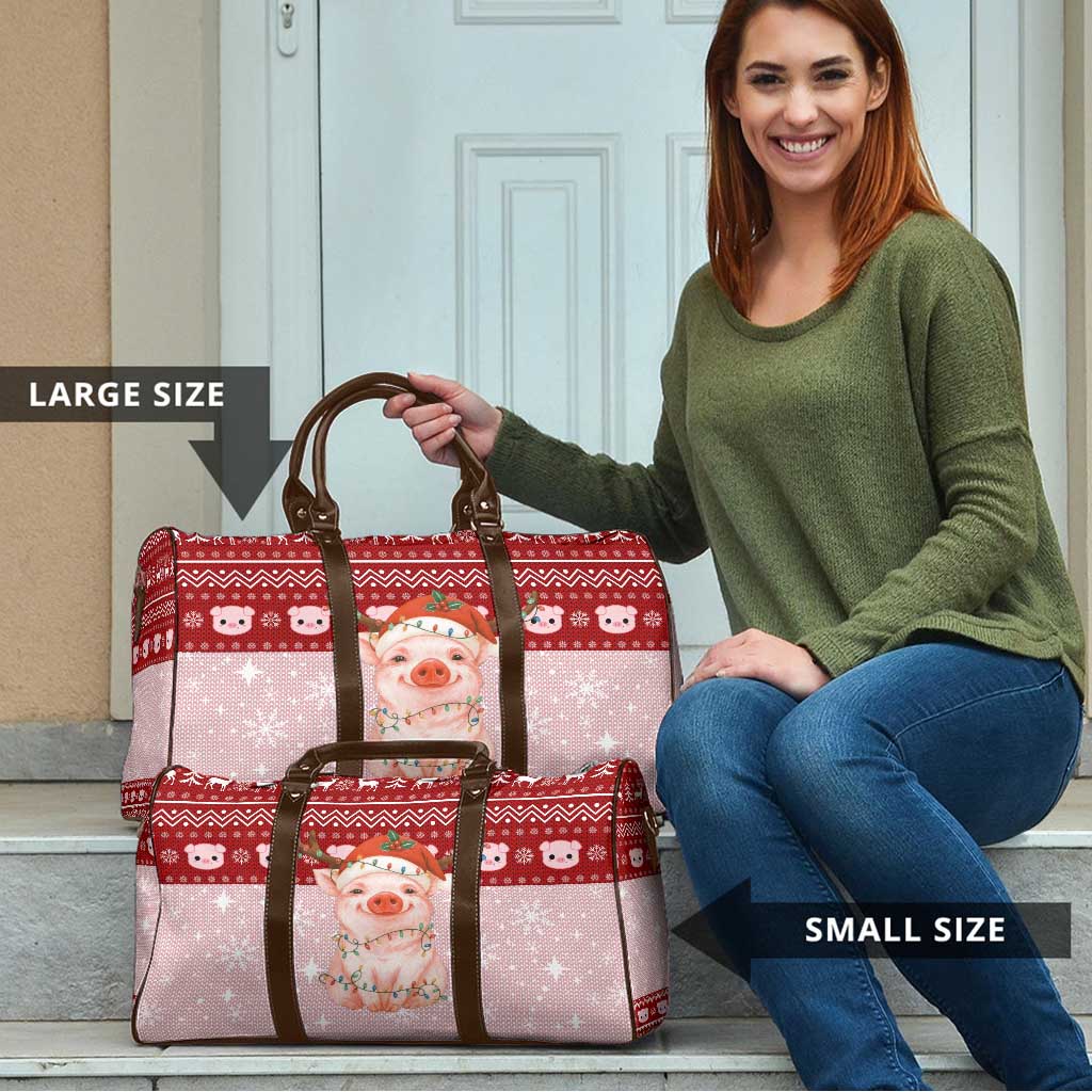Lovely Pig Merry Christmas Travel Bag Xmas Holiday Patterns - Wonder Print Shop