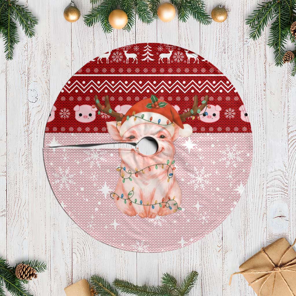 Lovely Pig Merry Christmas Tree Skirt Xmas Holiday Patterns - Wonder Print Shop