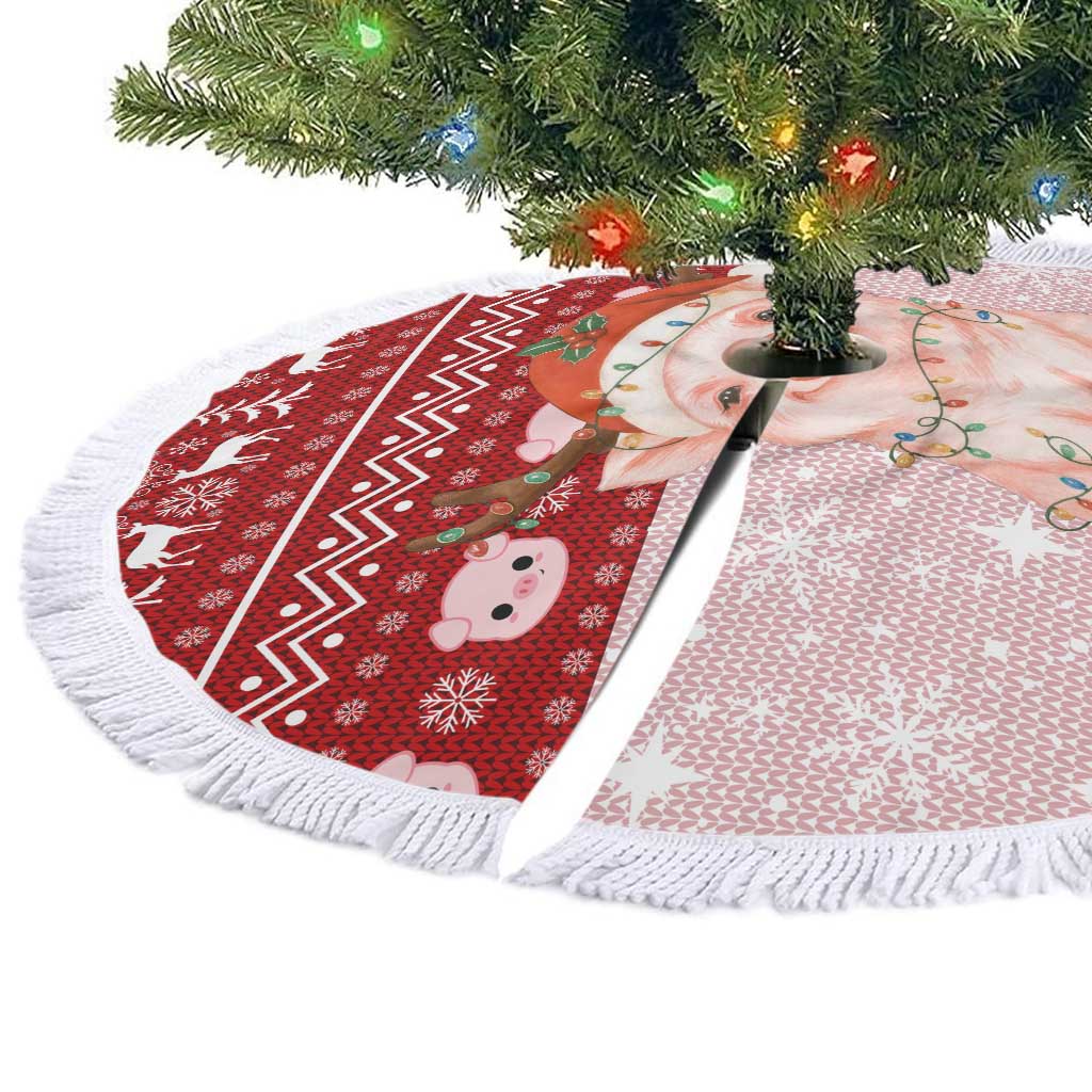 Lovely Pig Merry Christmas Tree Skirt Xmas Holiday Patterns - Wonder Print Shop