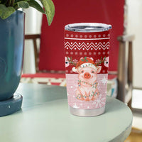Lovely Pig Merry Christmas Tumbler Cup Xmas Holiday Patterns - Wonder Print Shop