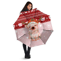 Lovely Pig Merry Christmas Umbrella Xmas Holiday Patterns - Wonder Print Shop