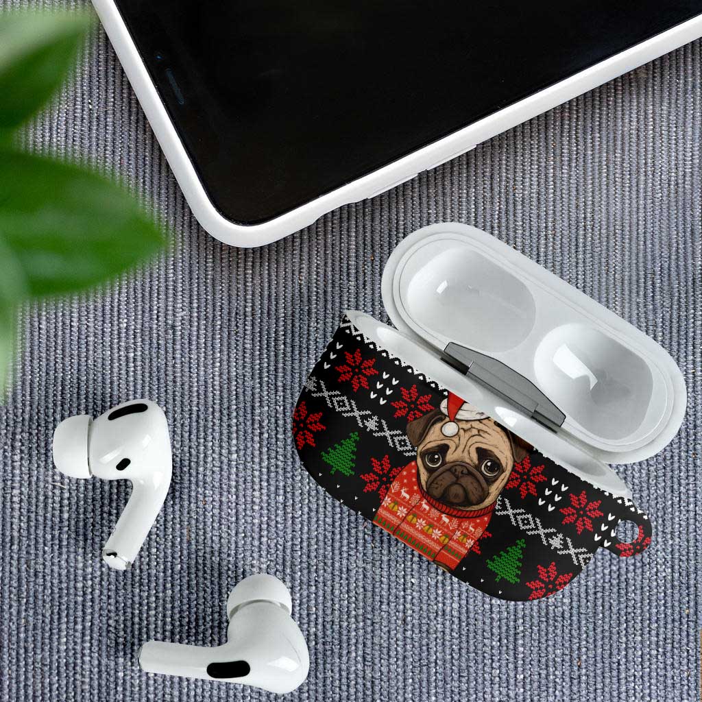 Lovely Pug Dog Christmas AirPods Case Xmas Holiday Patterns - Wonder Print Shop
