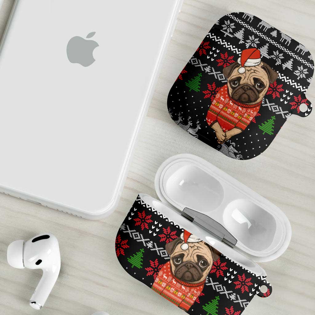 Lovely Pug Dog Christmas AirPods Case Xmas Holiday Patterns - Wonder Print Shop