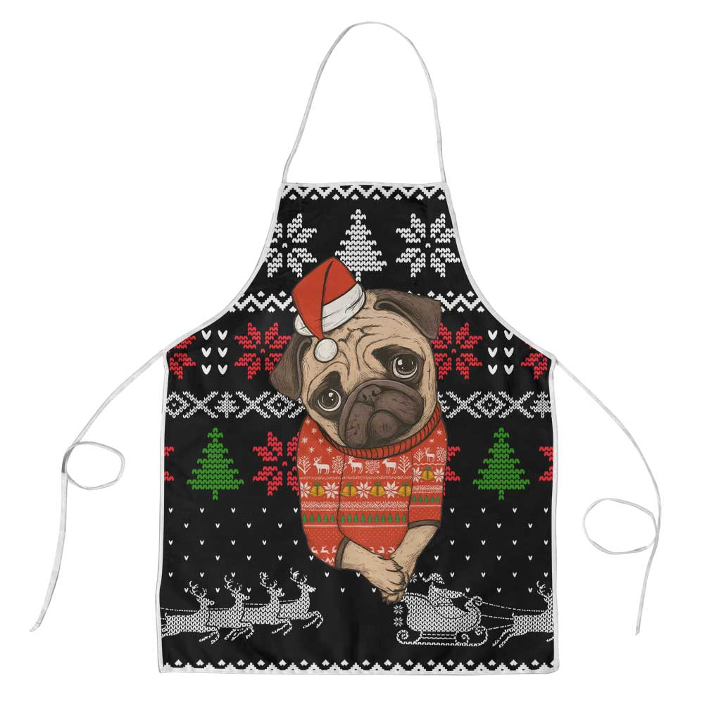 Lovely Pug Dog Christmas Apron Xmas Holiday Patterns - Wonder Print Shop