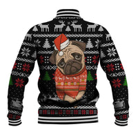 Lovely Pug Dog Christmas Baseball Jacket Xmas Holiday Patterns - Wonder Print Shop