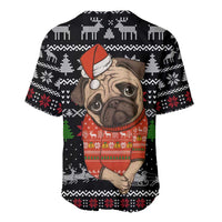 Lovely Pug Dog Christmas Baseball Jersey Xmas Holiday Patterns - Wonder Print Shop