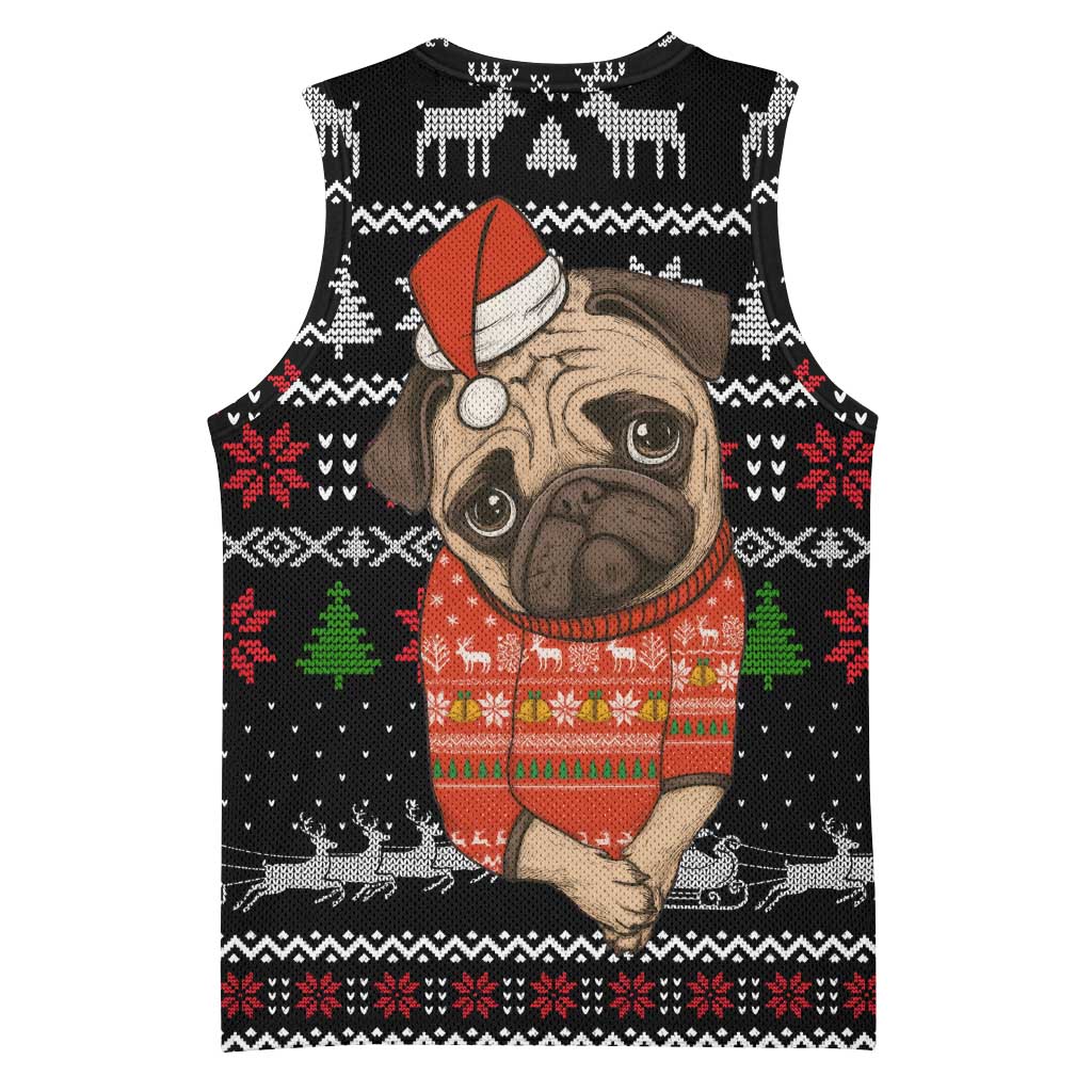 Lovely Pug Dog Christmas Basketball Jersey Xmas Holiday Patterns - Wonder Print Shop
