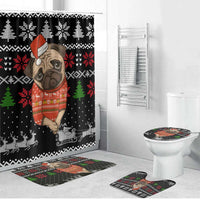 Lovely Pug Dog Christmas Bathroom Set Xmas Holiday Patterns - Wonder Print Shop