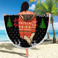 Lovely Pug Dog Christmas Beach Blanket Xmas Holiday Patterns - Wonder Print Shop