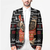Lovely Pug Dog Christmas Blazer Xmas Holiday Patterns - Wonder Print Shop