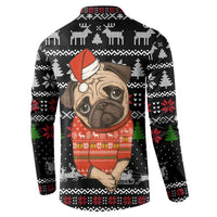 Lovely Pug Dog Christmas Button Sweatshirt Xmas Holiday Patterns - Wonder Print Shop
