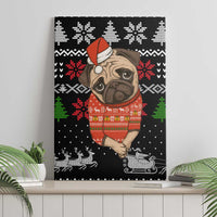 Lovely Pug Dog Christmas Canvas Wall Art Xmas Holiday Patterns - Wonder Print Shop