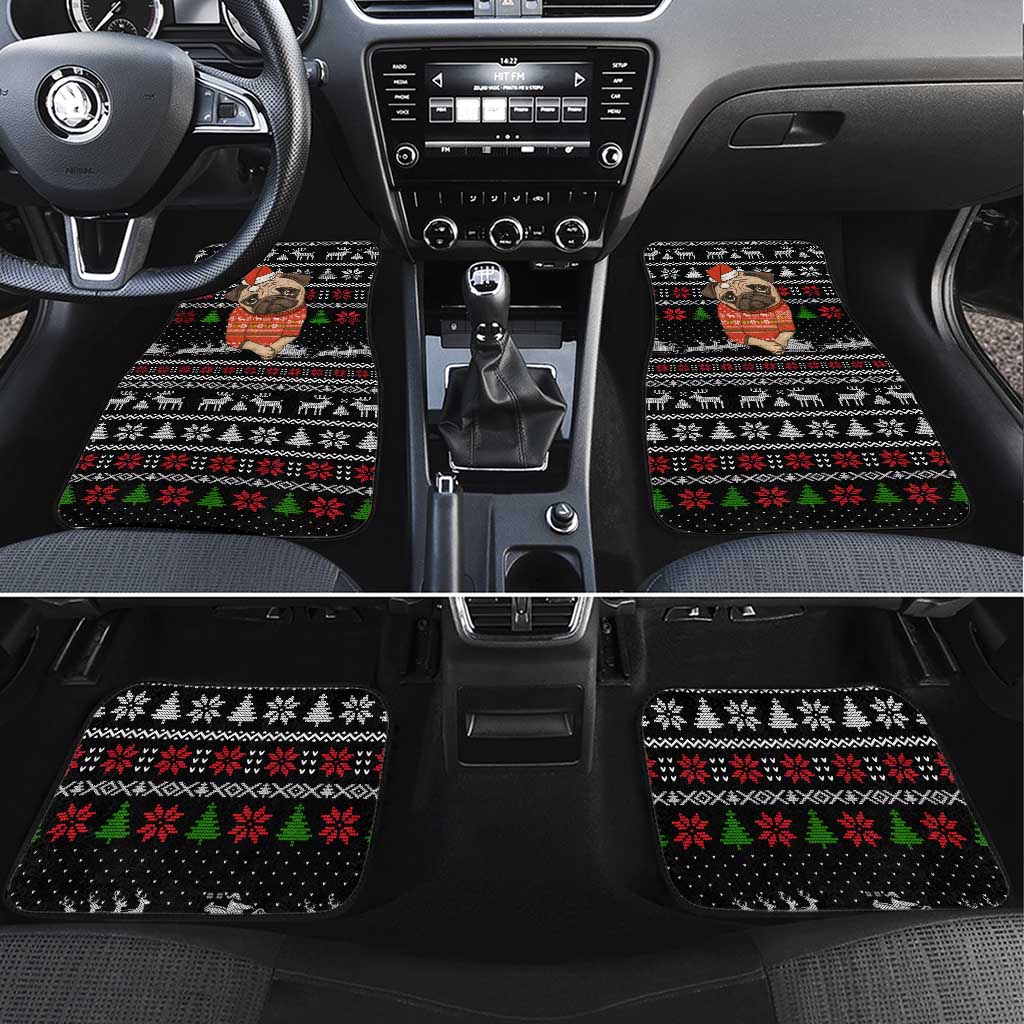 Lovely Pug Dog Christmas Car Mats Xmas Holiday Patterns - Wonder Print Shop
