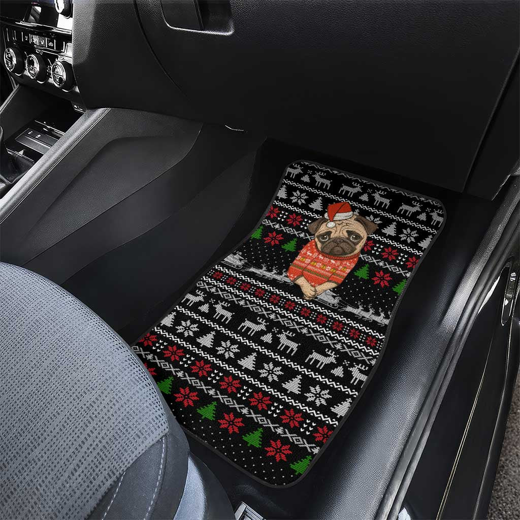 Lovely Pug Dog Christmas Car Mats Xmas Holiday Patterns - Wonder Print Shop