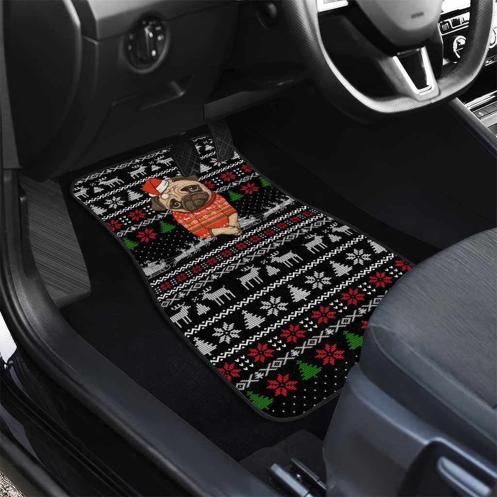 Lovely Pug Dog Christmas Car Mats Xmas Holiday Patterns - Wonder Print Shop