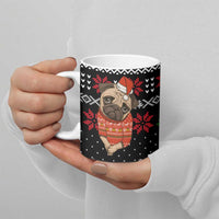 Lovely Pug Dog Christmas Ceramic Mug Xmas Holiday Patterns - Wonder Print Shop