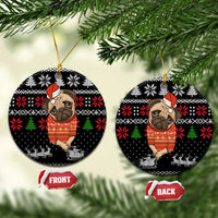 Lovely Pug Dog Christmas Ceramic Ornament Xmas Holiday Patterns - Wonder Print Shop