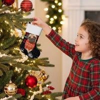 Lovely Pug Dog Christmas Stocking Xmas Holiday Patterns - Wonder Print Shop