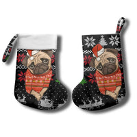 Lovely Pug Dog Christmas Stocking Xmas Holiday Patterns - Wonder Print Shop