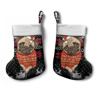 Lovely Pug Dog Christmas Stocking Xmas Holiday Patterns - Wonder Print Shop