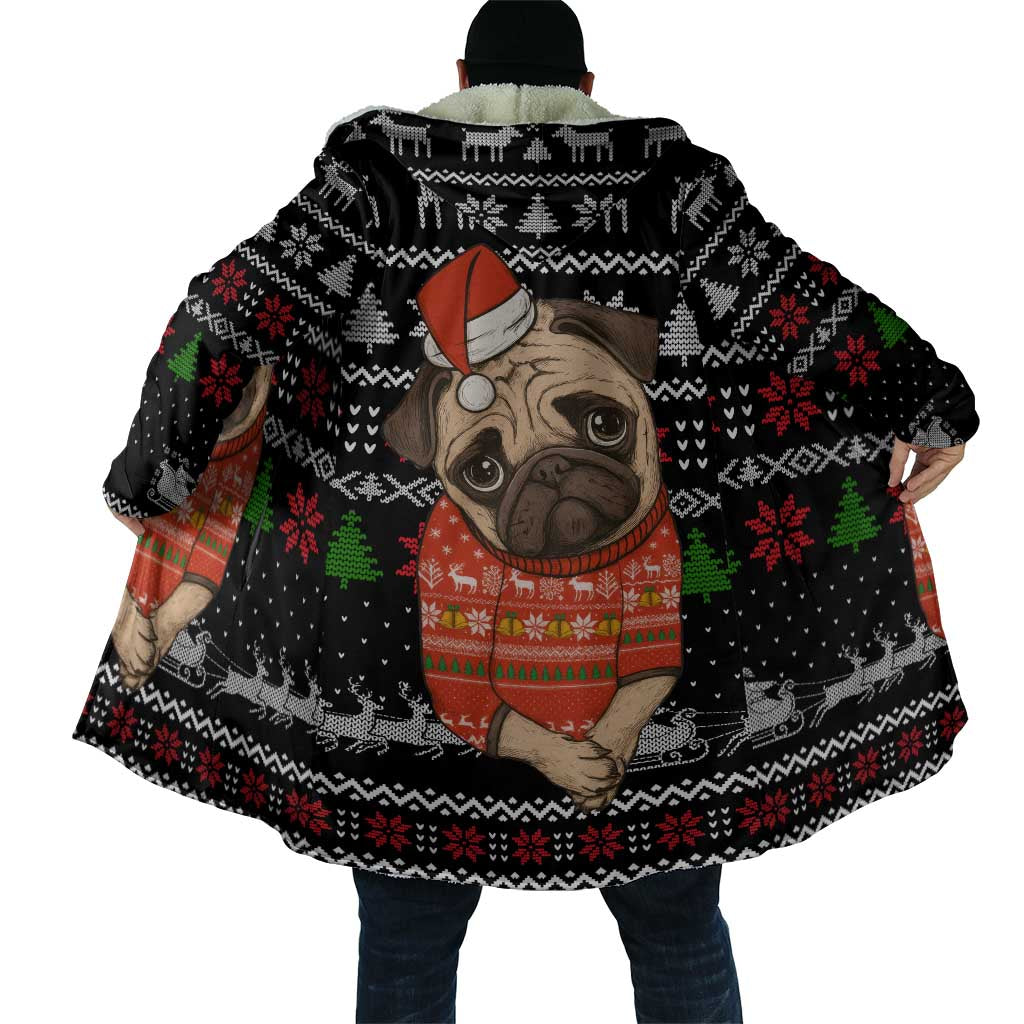 Lovely Pug Dog Christmas Cloak Xmas Holiday Patterns - Wonder Print Shop