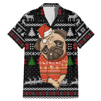 Lovely Pug Dog Christmas Family Matching Mermaid Dress and Hawaiian Shirt Xmas Holiday Patterns - Wonder Print Shop