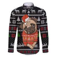 Lovely Pug Dog Christmas Family Matching Mermaid Dress and Hawaiian Shirt Xmas Holiday Patterns - Wonder Print Shop