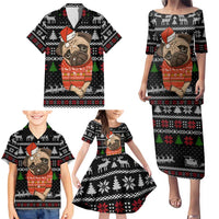 Lovely Pug Dog Christmas Family Matching Puletasi and Hawaiian Shirt Xmas Holiday Patterns - Wonder Print Shop