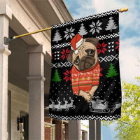 Lovely Pug Dog Christmas Garden Flag Xmas Holiday Patterns - Wonder Print Shop