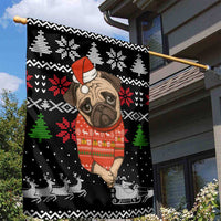 Lovely Pug Dog Christmas Garden Flag Xmas Holiday Patterns - Wonder Print Shop