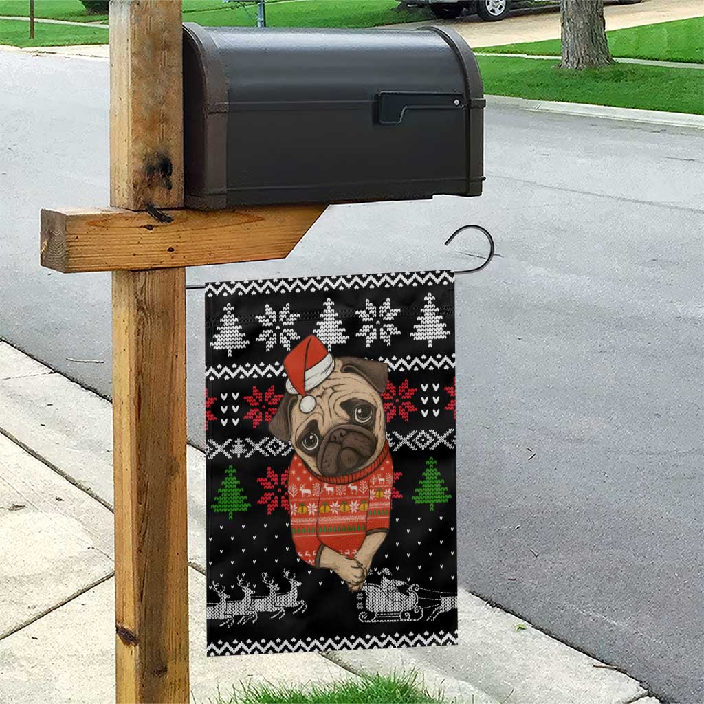 Lovely Pug Dog Christmas Garden Flag Xmas Holiday Patterns - Wonder Print Shop