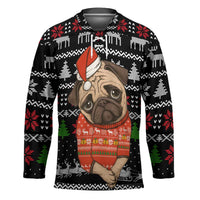 Lovely Pug Dog Christmas Hockey Jersey Xmas Holiday Patterns - Wonder Print Shop