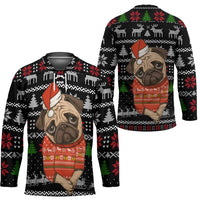 Lovely Pug Dog Christmas Hockey Jersey Xmas Holiday Patterns - Wonder Print Shop