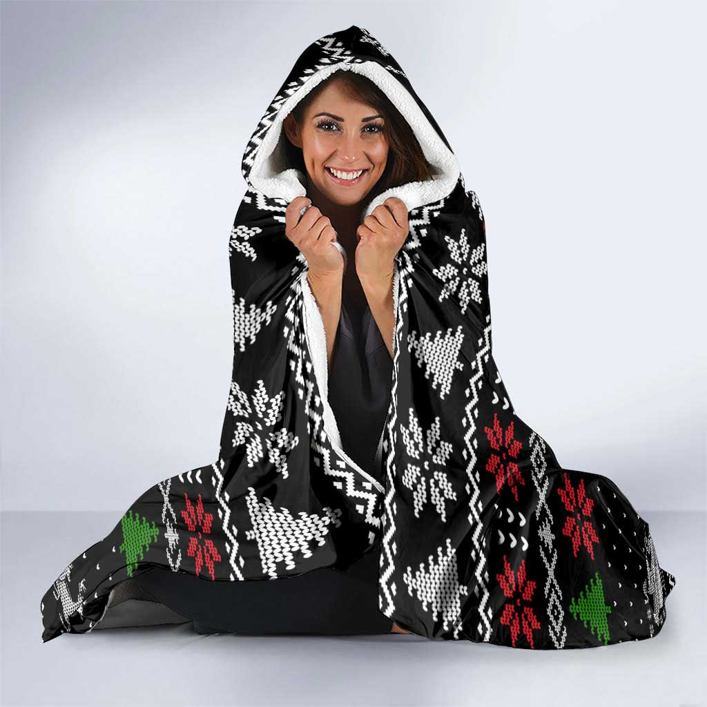 Lovely Pug Dog Christmas Hooded Blanket Xmas Holiday Patterns - Wonder Print Shop
