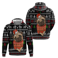 Lovely Pug Dog Christmas Hoodie Xmas Holiday Patterns - Wonder Print Shop