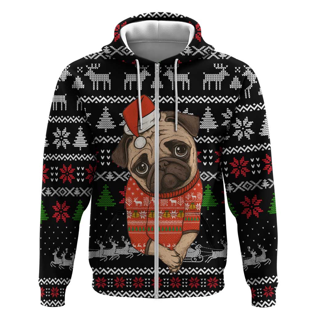 Lovely Pug Dog Christmas Hoodie Xmas Holiday Patterns - Wonder Print Shop