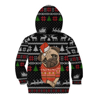 Lovely Pug Dog Christmas Kid Hoodie Xmas Holiday Patterns - Wonder Print Shop