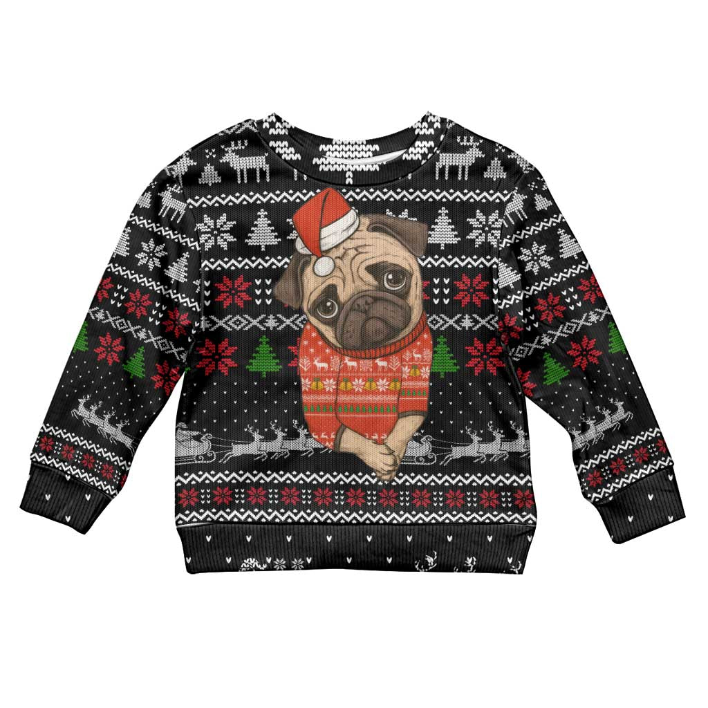 Lovely Pug Dog Christmas Kid Ugly Christmas Sweater Xmas Holiday Patterns - Wonder Print Shop
