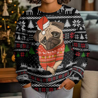 Lovely Pug Dog Christmas Kid Ugly Christmas Sweater Xmas Holiday Patterns - Wonder Print Shop