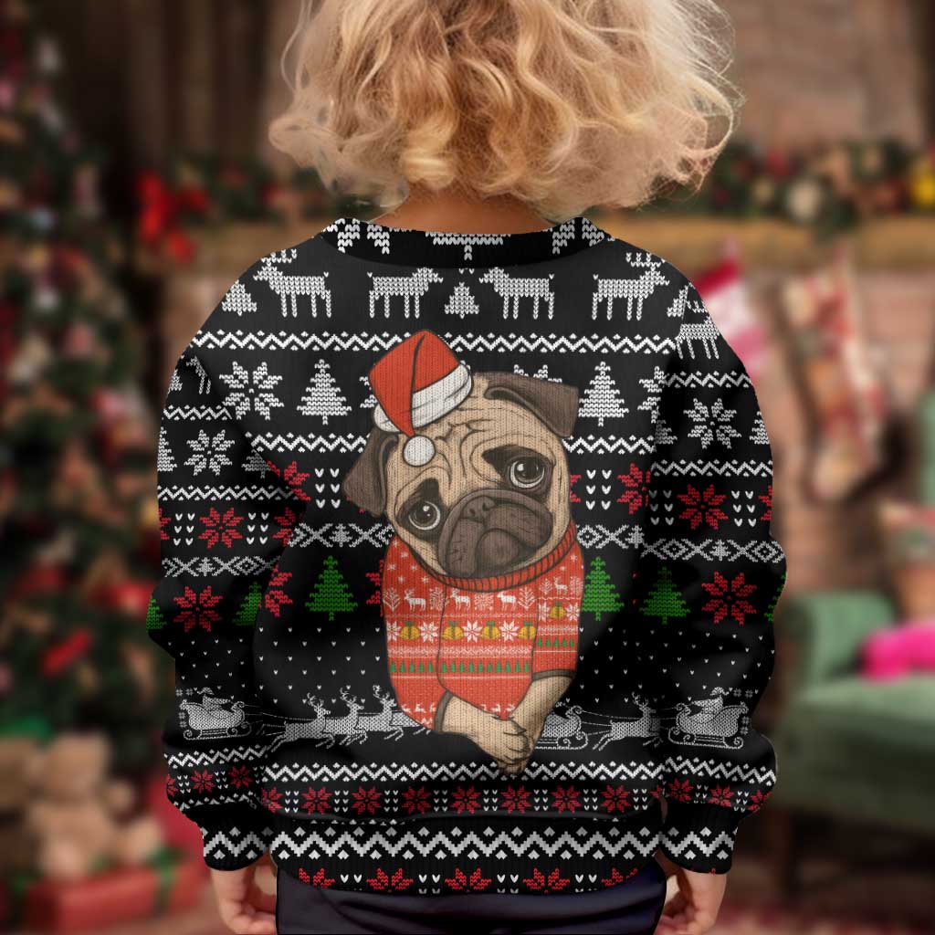 Lovely Pug Dog Christmas Kid Ugly Christmas Sweater Xmas Holiday Patterns - Wonder Print Shop