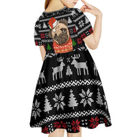 Lovely Pug Dog Christmas Kid Short Sleeve Dress Xmas Holiday Patterns - Wonder Print Shop