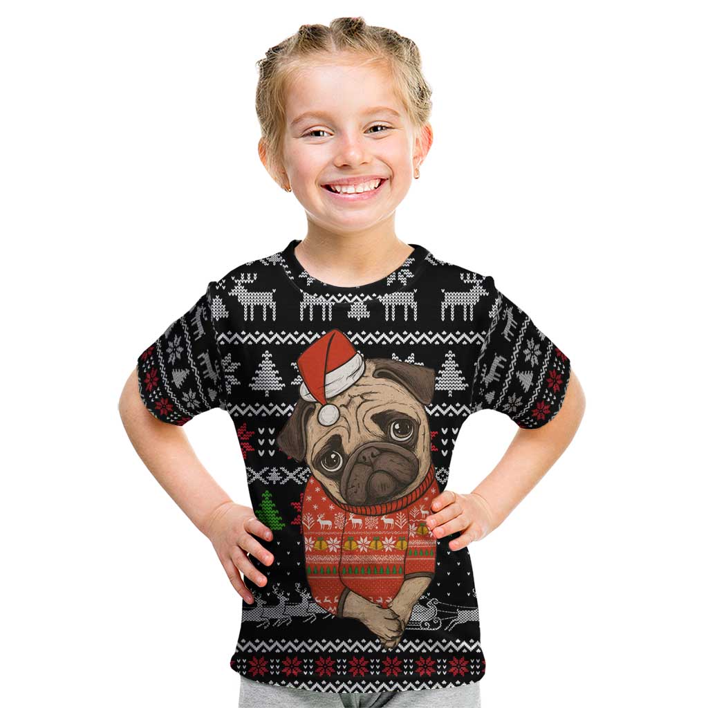 Lovely Pug Dog Christmas Kid T Shirt Xmas Holiday Patterns - Wonder Print Shop