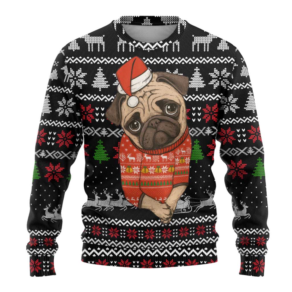 Lovely Pug Dog Christmas Ugly Christmas Sweater Xmas Holiday Patterns - Wonder Print Shop