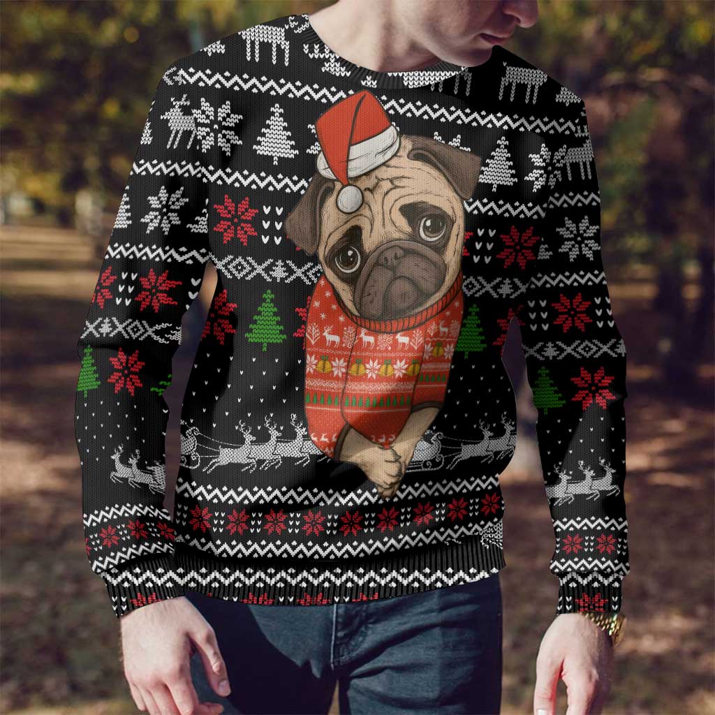 Lovely Pug Dog Christmas Ugly Christmas Sweater Xmas Holiday Patterns - Wonder Print Shop